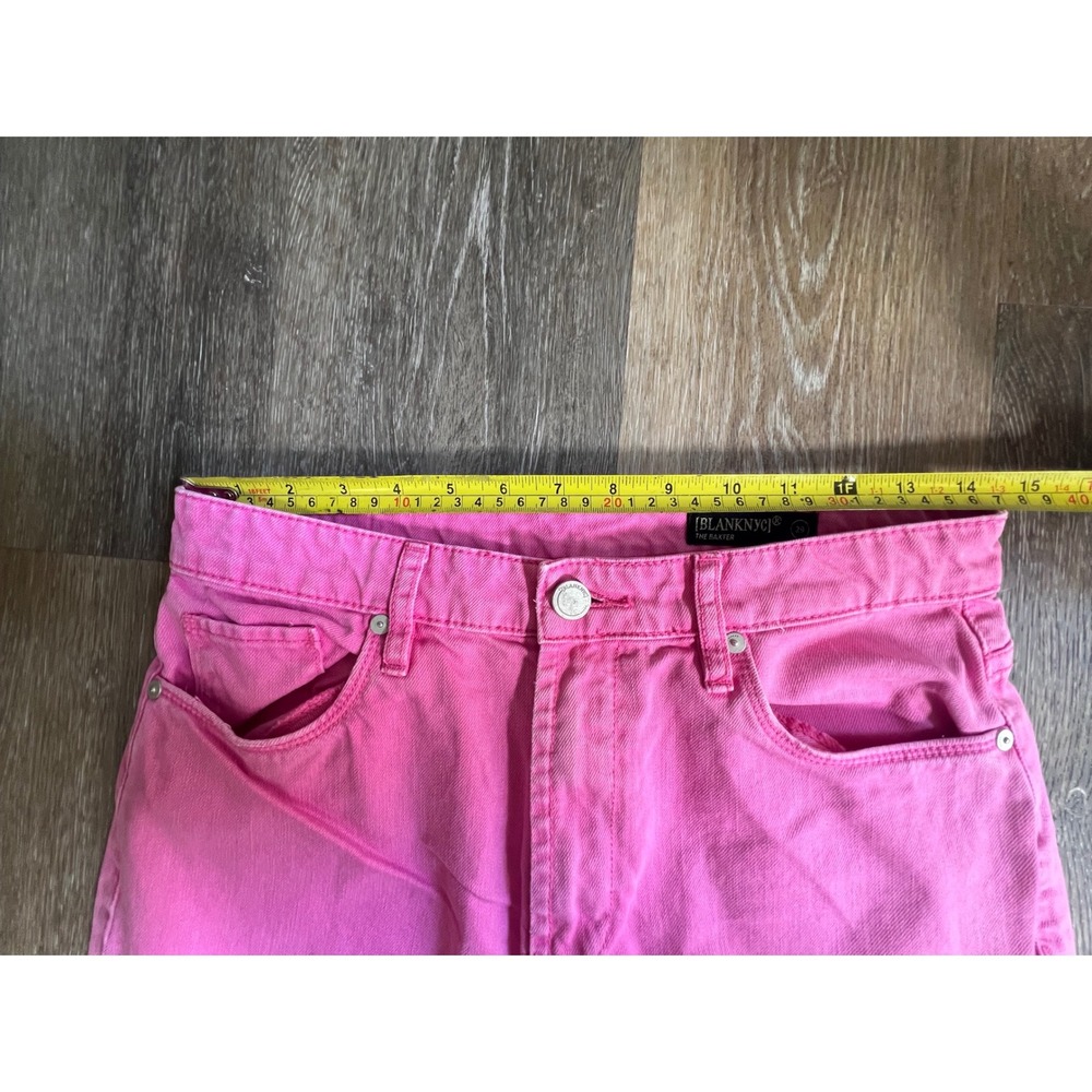 Blank NYC The Baxter Jeans Women 29 Pink High Rise Raw Hem Straight Leg - Picture 3 of 9